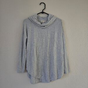 Lou & Grey for Loft Cowl Neck Pullover Heather Gray Sweatshirt Size Small